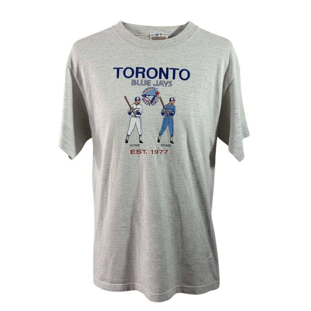 Cooperstown Collection Toronto Blue Jays Shirt Mens L Grey Excellent Embroidered